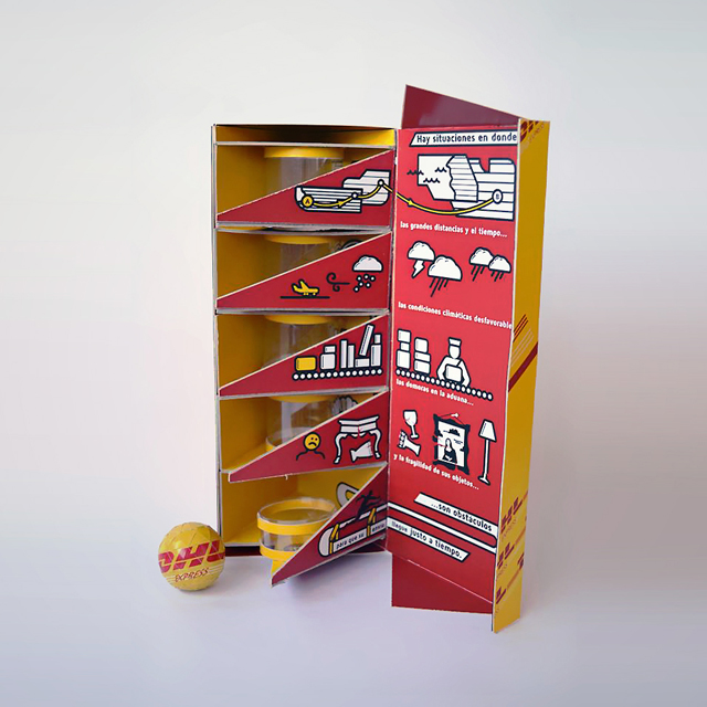 packaging DHL, diseño grafico