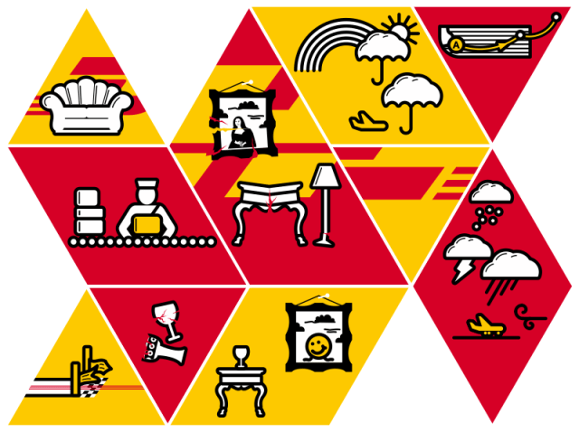 packaging DHL, diseño grafico