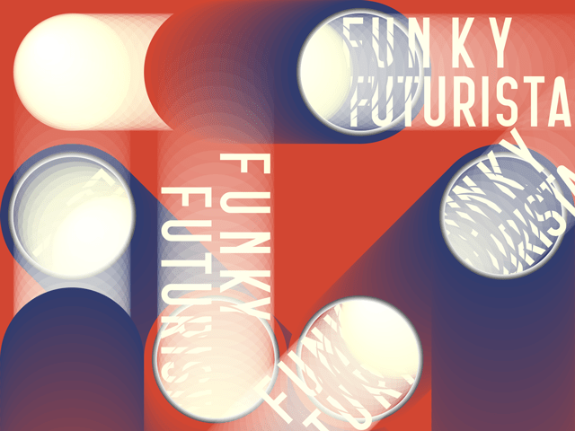 Illya Kuryaki and the Valderramas IKV funky futurista interpretacion grafica, poster, afiche, degradado, cilindro