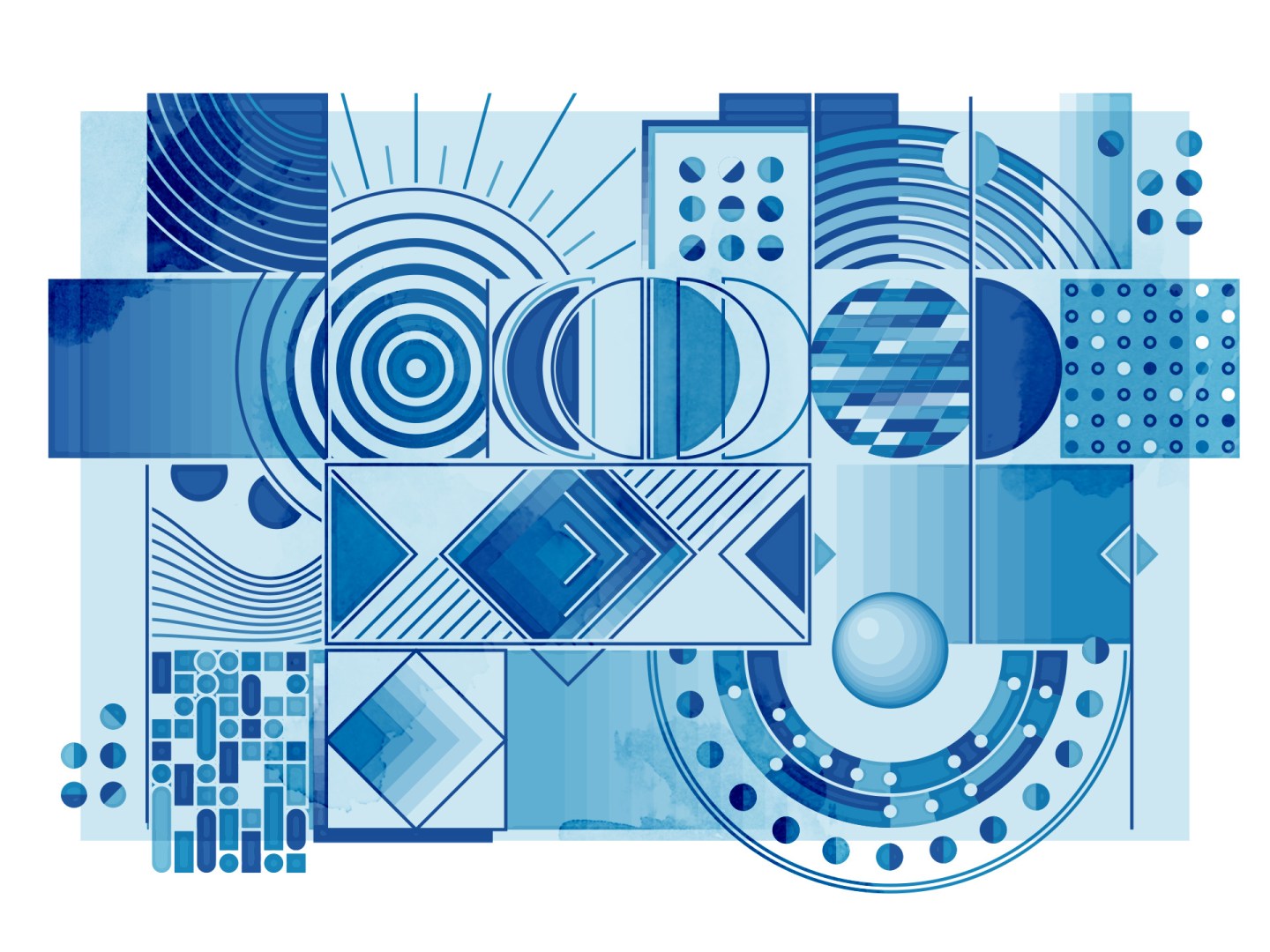 composicion abrstracta, arte digital, azul, benjamin casanova, morfologia, color