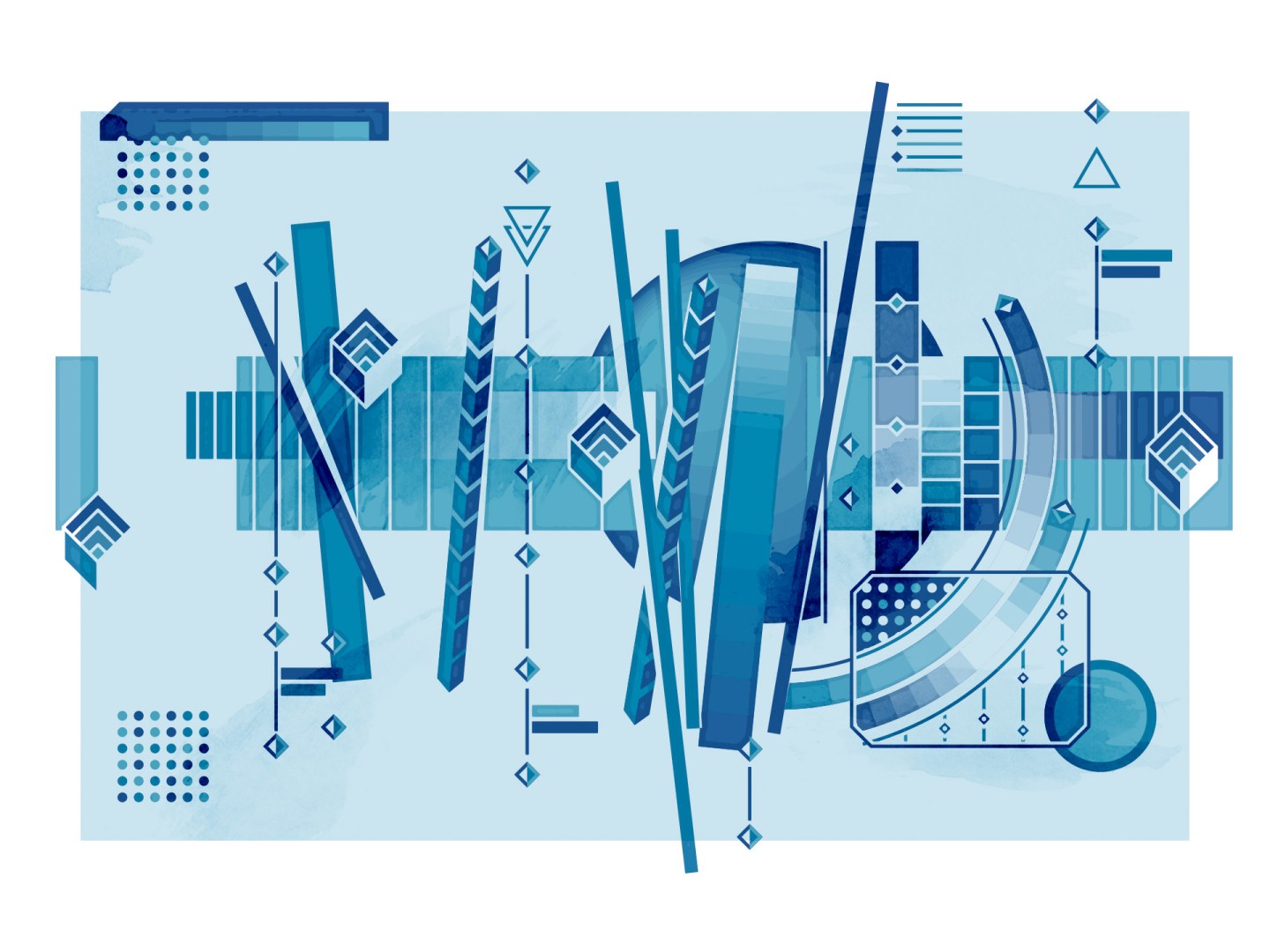 composicion abrstracta, arte digital, azul, benjamin casanova, morfologia, color, kandinsky