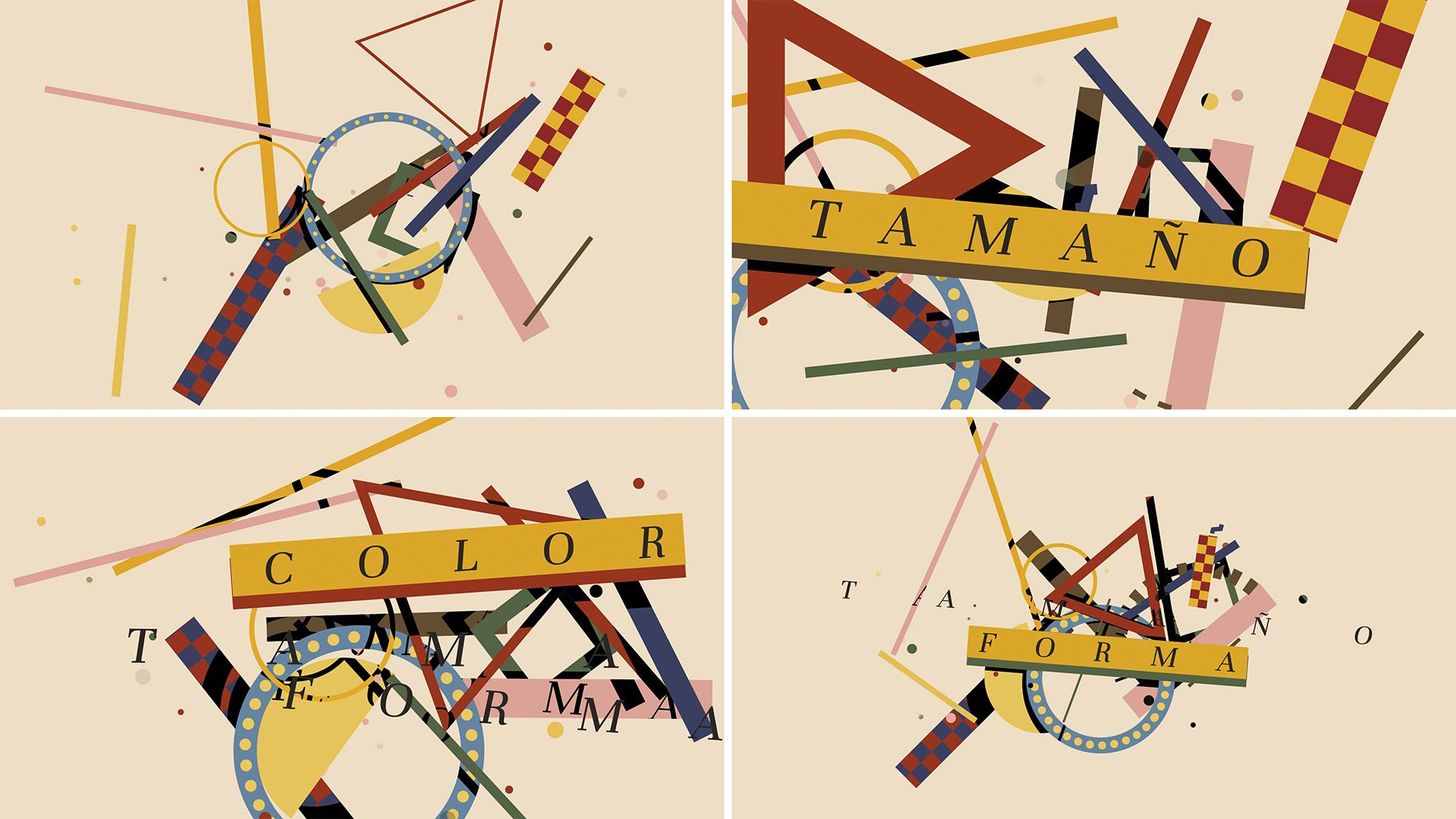 color, forma, tamaño, motion graphics, benjamin casanova, composicion, arte