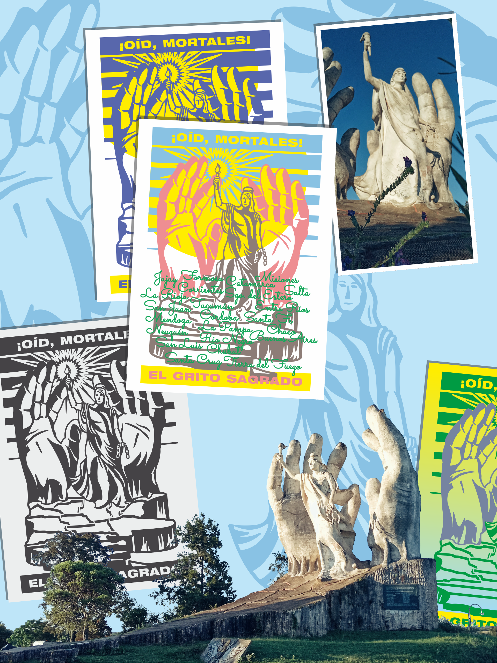 las manos, concepcion del uruguay, logo, insignia, escultura