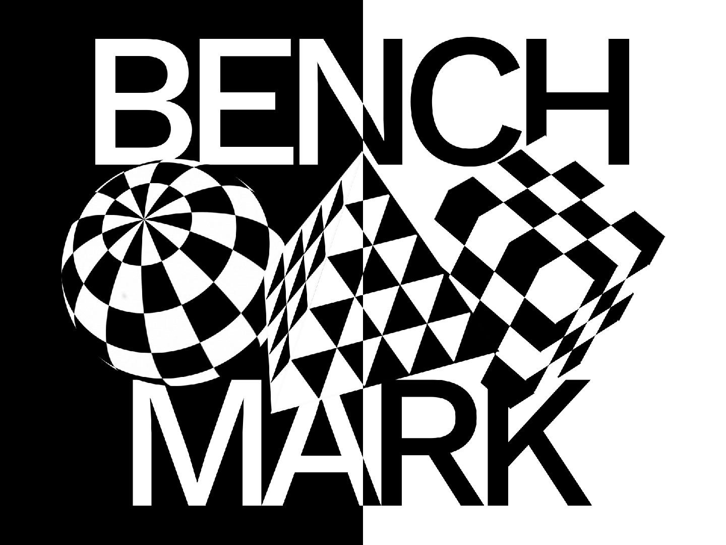 benchmark, logo, animacion, gif, motion graphics, black and white, blanco y negro