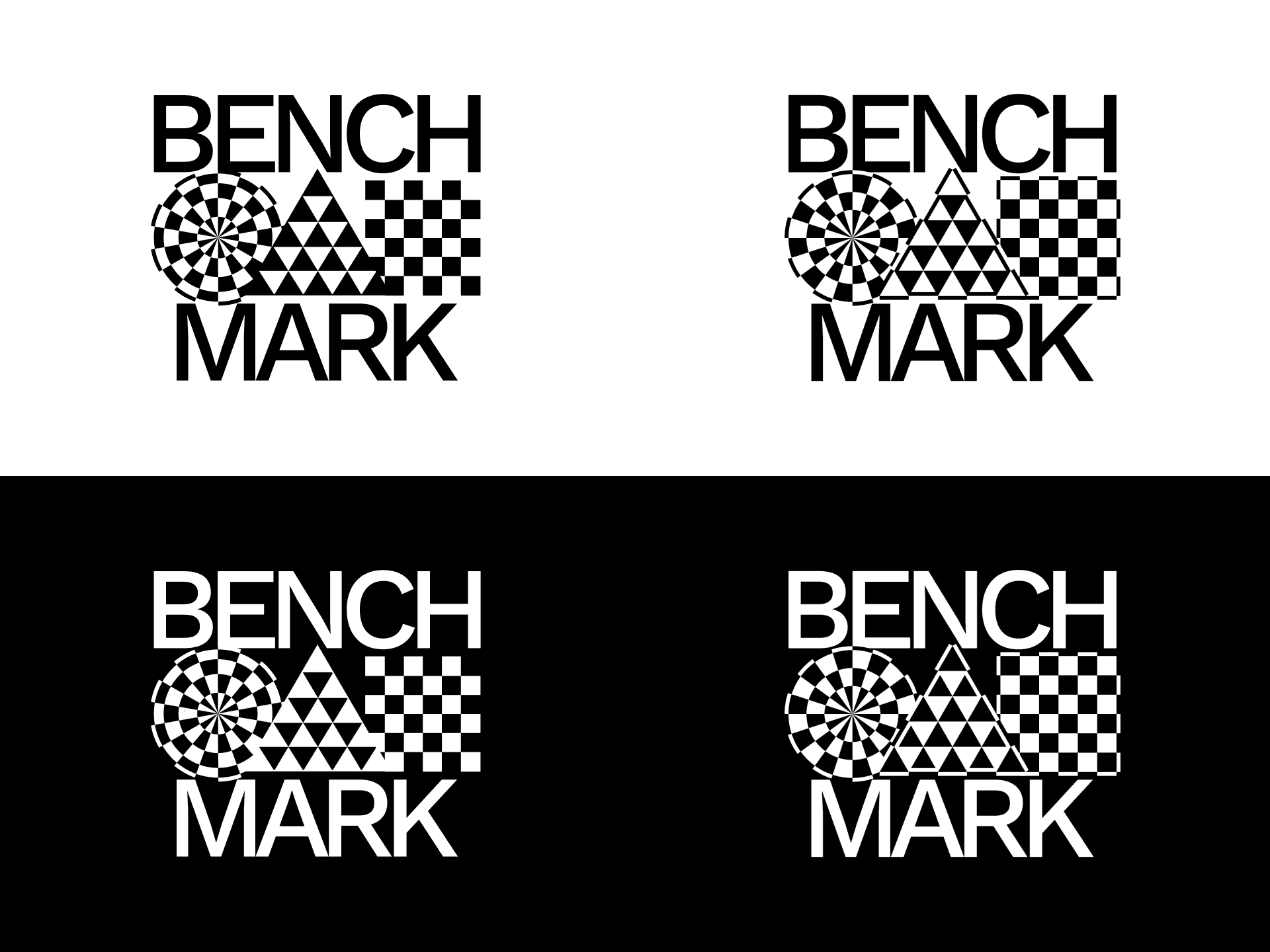 benchmark, logo, animacion, gif, motion graphics, black and white, blanco y negro