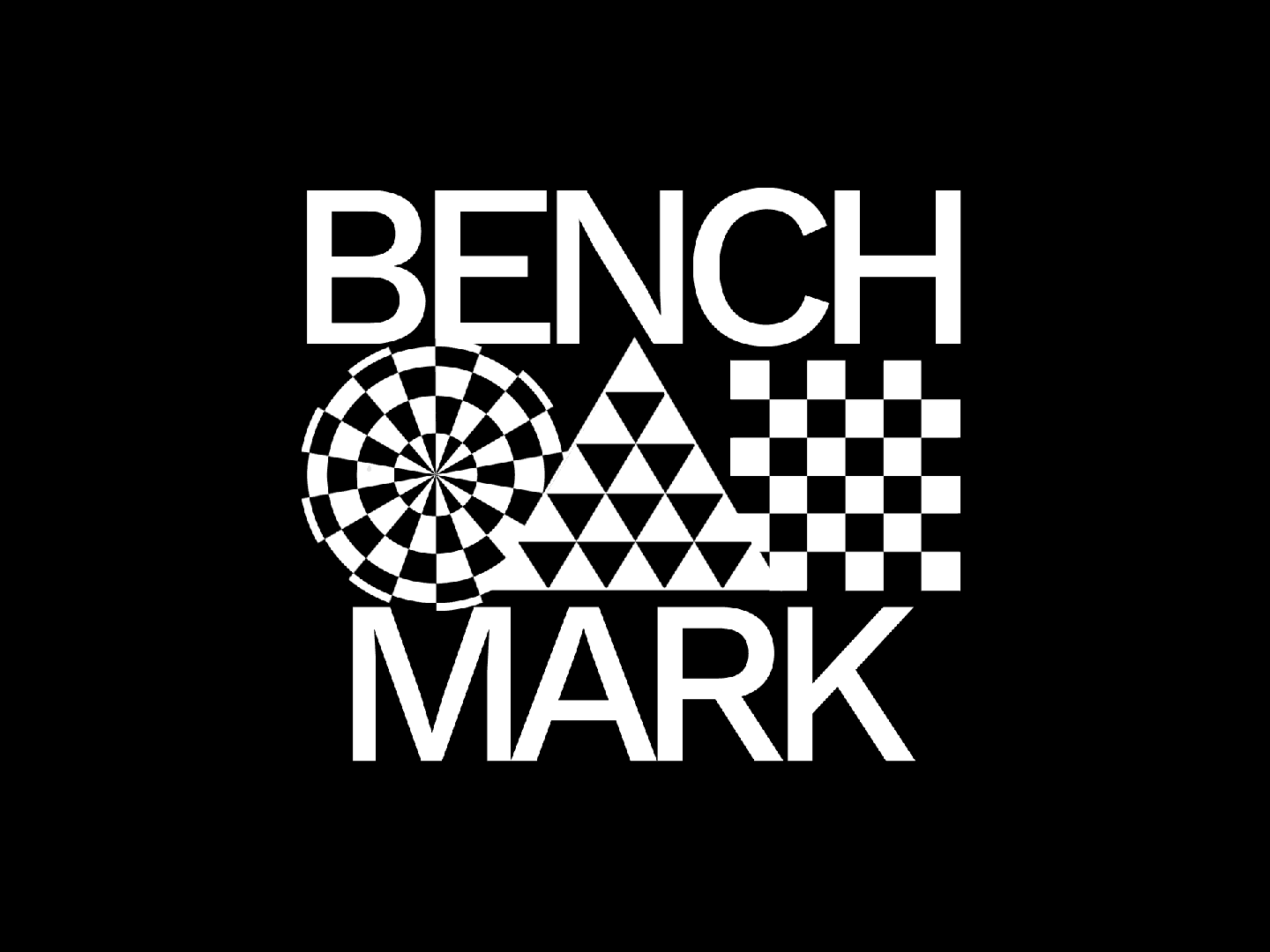 benchmark, logo, animacion, gif, motion graphics, black and white, blanco y negro