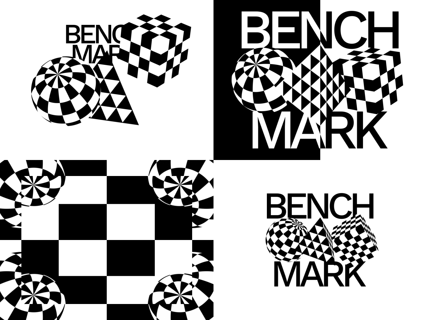 benchmark, logo, animacion, gif, motion graphics, black and white, blanco y negro